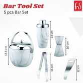 FnS Marble Finish Bar Set (White)